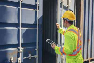 Man working with mobile phone