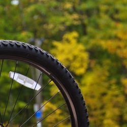 Close-up of bicycle wheel