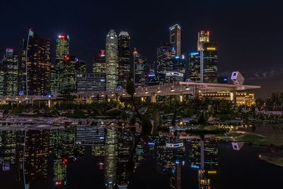 Illuminated city at night