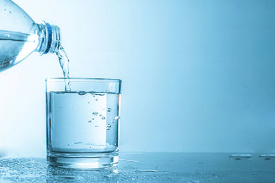 Close-up of drinking glass in water