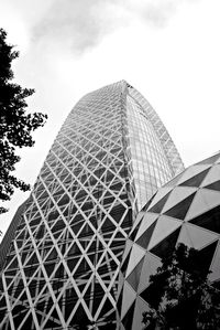 Low angle view of modern building against sky