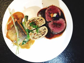 High angle view of food in bowl