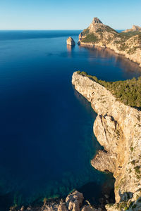 Scenic view of mirador es colomer, majorca mallorca, spain during sunset against sky