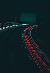 Light trails on highway at night