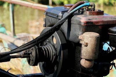 Close-up of old machinery