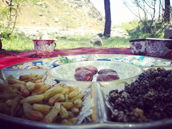 Close-up of food on table