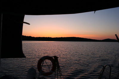 Scenic view of sea at sunset