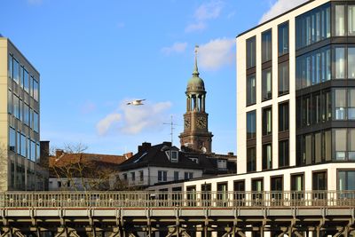 Low angle view of buildings in city