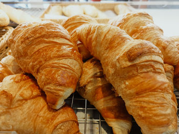 Close-up of bread on display at store