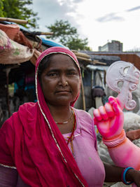 Portrait of woman working