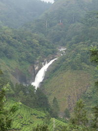 Scenic view of waterfall