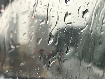 Full frame shot of wet glass window