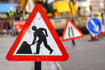 Close-up of road sign