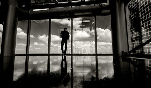 Reflection of people in water