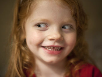 Close-up of smiling cute girl