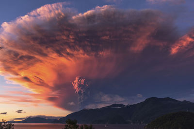 Scenic view of dramatic sky during sunset