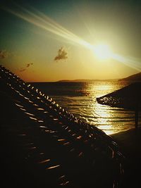 Scenic view of sea at sunset