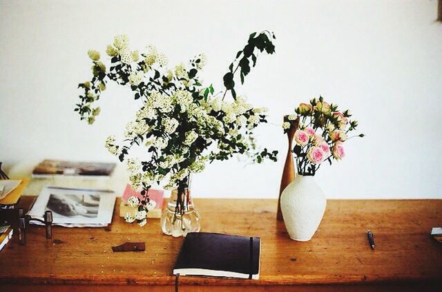 indoors, table, potted plant, vase, home interior, wall - building feature, decoration, window, house, architecture, built structure, growth, plant, no people, still life, wall, hanging, flower, houseplant, leaf