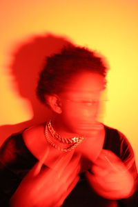 Portrait of woman with red hair