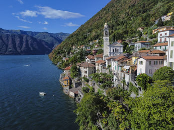 View of the village of nesso on lake como