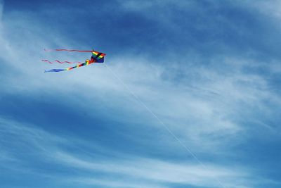 Low angle view of kite against sky