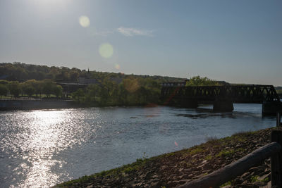 Scenic view of river against clear sky