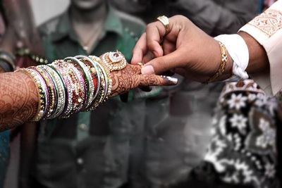 Close-up of cropped hand