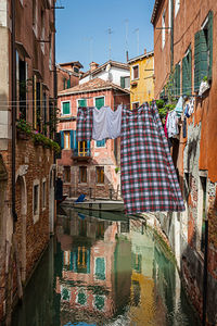 The picturesque canals of the beautiful venice city