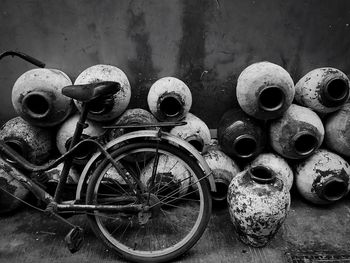 Close-up of rusty wheel