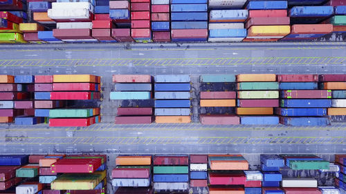 Sea port with cargo vessel in gdynia. containers shipping and logistics