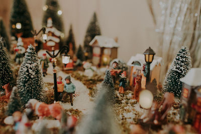 Close-up of christmas decorations for sale