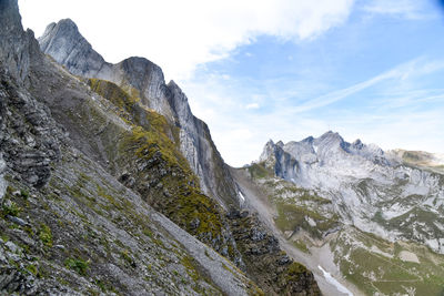 Scenic view of rocky mountains against sky