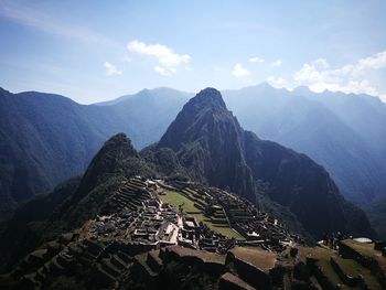 High angle view of mountain range