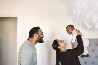 Father and mother with baby