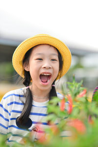 Close-up portrait of happy girl