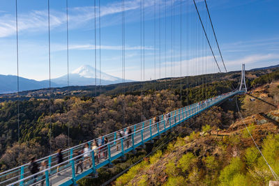 Bridge over road against sky