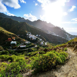 Scenic view of mountains against sky