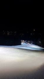 Frozen lake at night