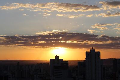 Sunset over city