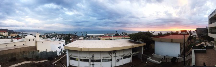 Panoramic view of cityscape against sky