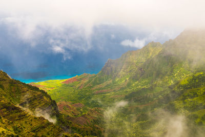 Scenic view of mountains against sky