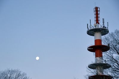 Low angle view of tower against clear sky