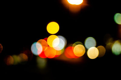 Defocused image of illuminated street lights