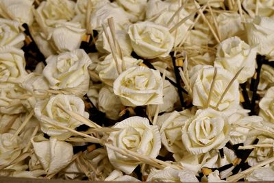 Full frame shot of white roses