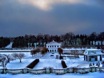 Scenic view of snow covered landscape