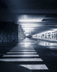 Zebra crossing in parking lot