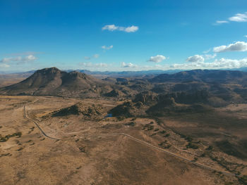 Scenic view of arid landscape against sky