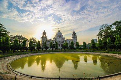 Reflection of buildings in water