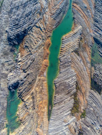 High angle view of land