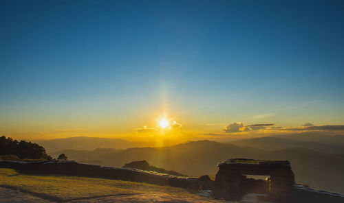 Sunset at doi chang mub , mae fa luang ,chiang rai , thailand